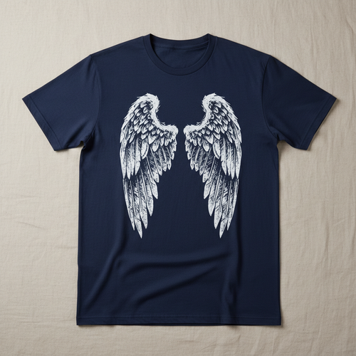 Navy Blue Angel Wings Shirt